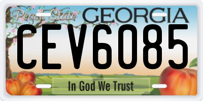 GA license plate CEV6085