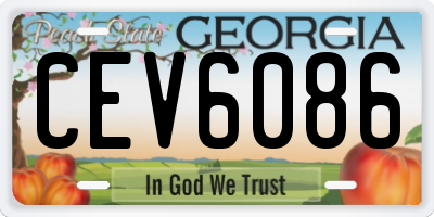 GA license plate CEV6086