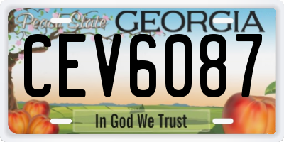 GA license plate CEV6087