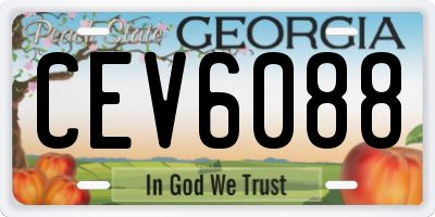 GA license plate CEV6088