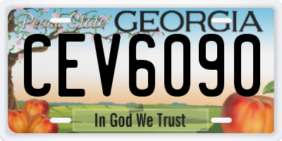 GA license plate CEV6090