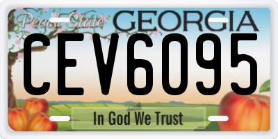 GA license plate CEV6095