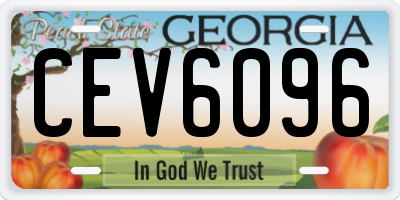 GA license plate CEV6096