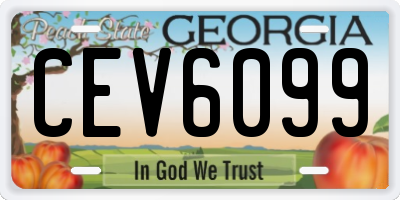 GA license plate CEV6099
