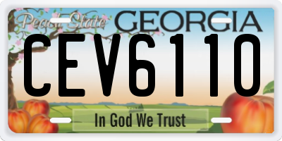 GA license plate CEV6110