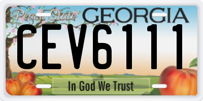GA license plate CEV6111