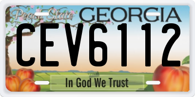 GA license plate CEV6112