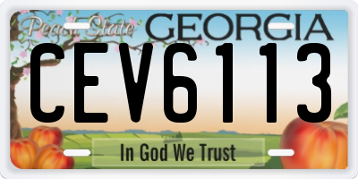 GA license plate CEV6113