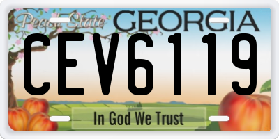 GA license plate CEV6119