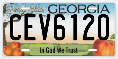 GA license plate CEV6120