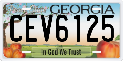 GA license plate CEV6125