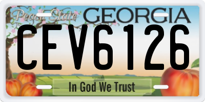 GA license plate CEV6126
