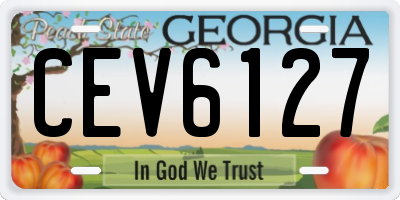 GA license plate CEV6127