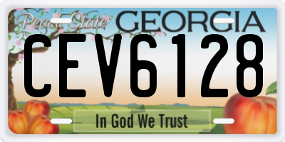 GA license plate CEV6128
