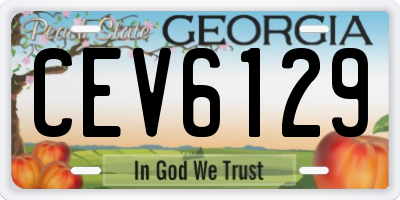 GA license plate CEV6129