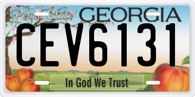 GA license plate CEV6131