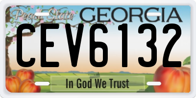 GA license plate CEV6132