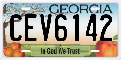 GA license plate CEV6142