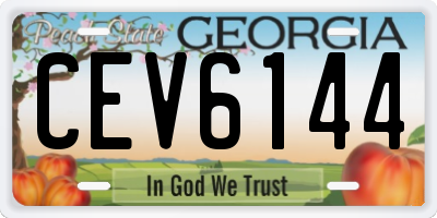 GA license plate CEV6144