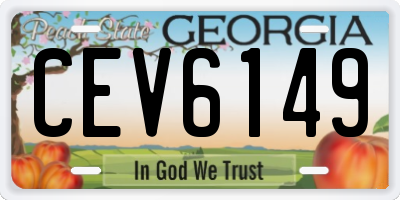 GA license plate CEV6149