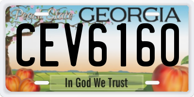 GA license plate CEV6160