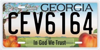 GA license plate CEV6164