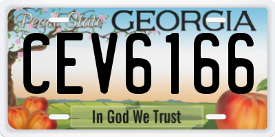 GA license plate CEV6166