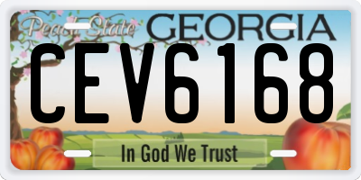 GA license plate CEV6168