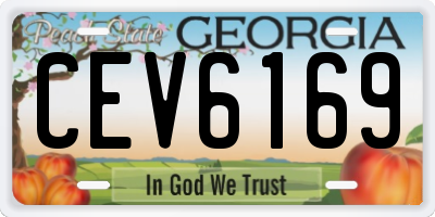 GA license plate CEV6169