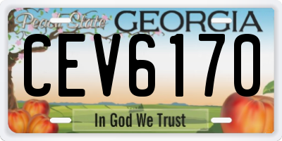GA license plate CEV6170
