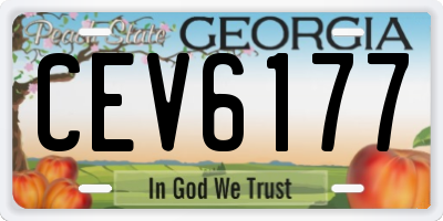 GA license plate CEV6177