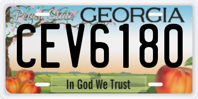 GA license plate CEV6180