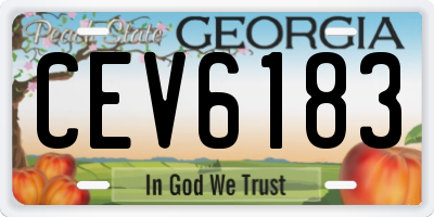 GA license plate CEV6183