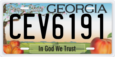 GA license plate CEV6191