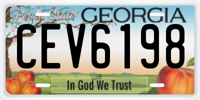 GA license plate CEV6198