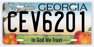 GA license plate CEV6201