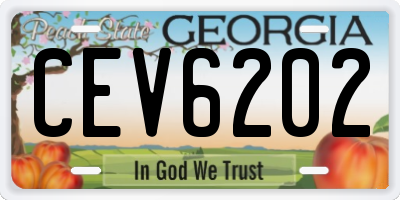 GA license plate CEV6202