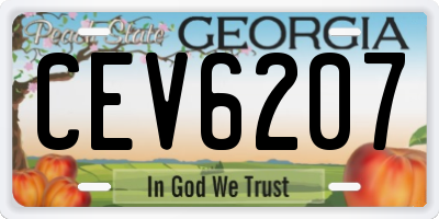 GA license plate CEV6207