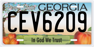 GA license plate CEV6209