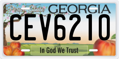 GA license plate CEV6210