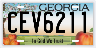 GA license plate CEV6211