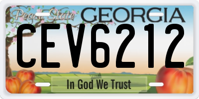 GA license plate CEV6212