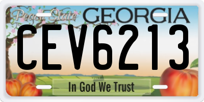 GA license plate CEV6213