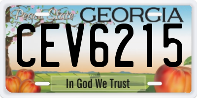 GA license plate CEV6215