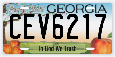 GA license plate CEV6217