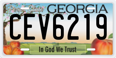 GA license plate CEV6219