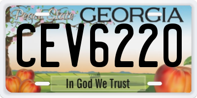 GA license plate CEV6220