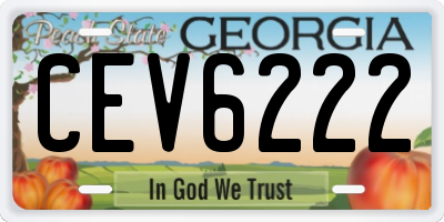 GA license plate CEV6222