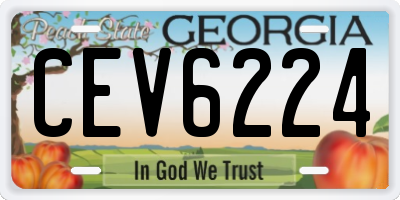 GA license plate CEV6224