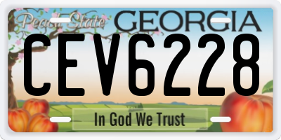 GA license plate CEV6228